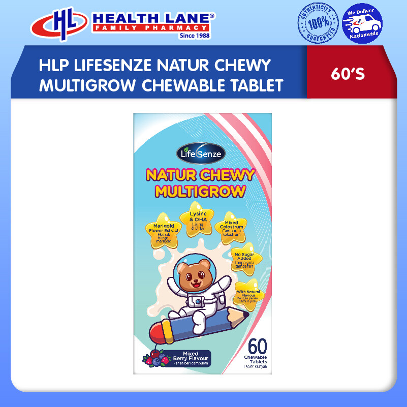 HLP LIFESENZE NATUR CHEWY MULTIGROW CHEWABLE TABLET (60'S)